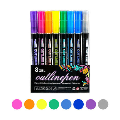 🎄Christmas Flash Sale 49% OFF 🎅Glitter Double Outline Coloring Marker Set🖌️