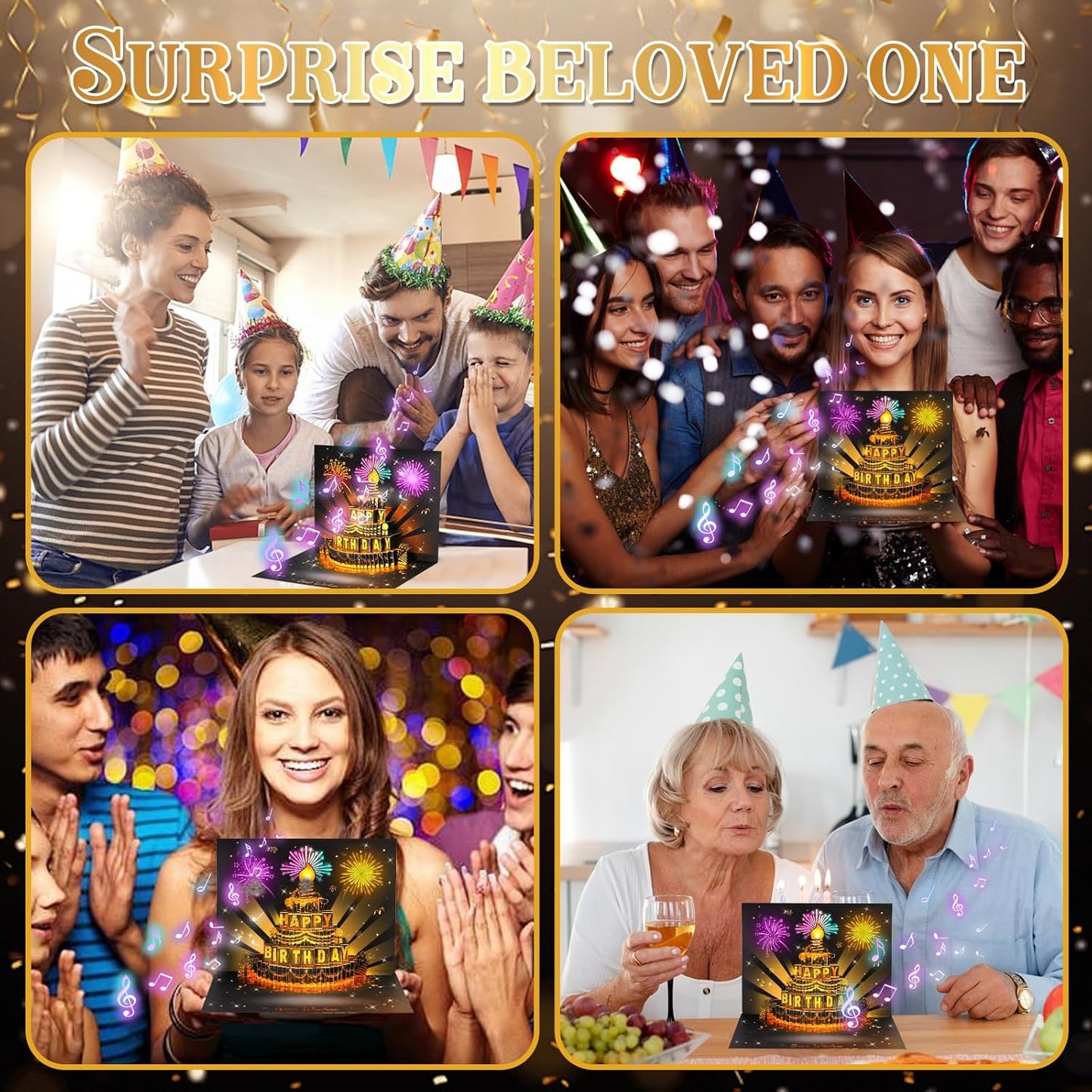 🔥Hot Sale 70% OFF!!🎉3D Pop Up Musical Birthday Card with Lights & Song🎵🎂