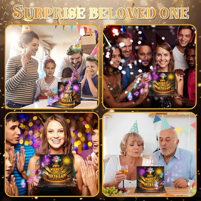 🔥Hot Sale 70% OFF!!🎉3D Pop Up Musical Birthday Card with Lights & Song🎵🎂