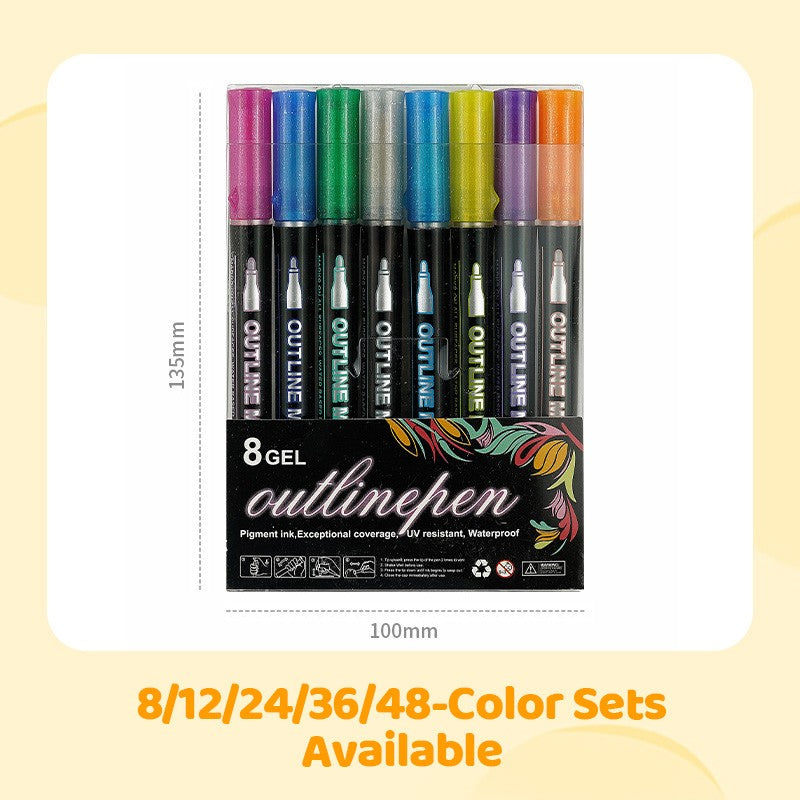 🎄Christmas Flash Sale 49% OFF 🎅Glitter Double Outline Coloring Marker Set🖌️