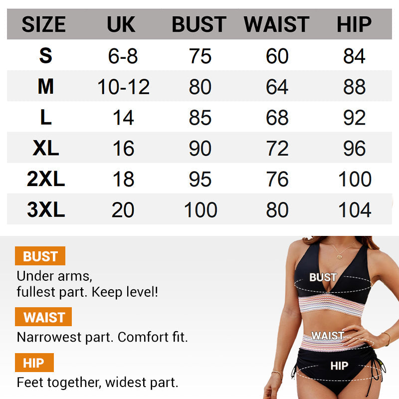 💥Last Day Sale 49% OFF👙High Waisted Tummy Control Color Block Bikini Sets 2