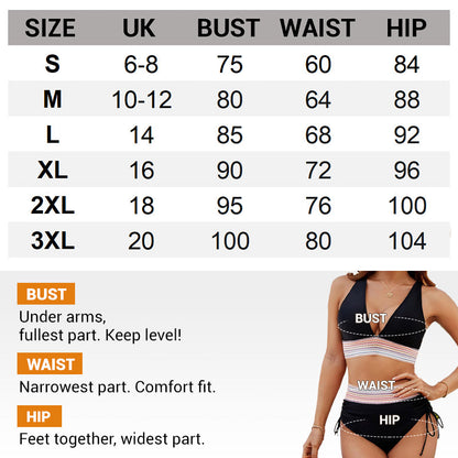 💥Last Day Sale 49% OFF👙High Waisted Tummy Control Color Block Bikini Sets 2