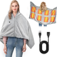 🔥USB Electric Heated Shawl🧶 Wearable Heating Poncho Blanket with 3 Heat Settings, Machine Washable Warm Wrap for Home Office Travel