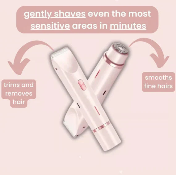 🎁Last Day Promotion 49% OFF🔥Akunbem🇬🇧 Rechargeable Women’s Trimmer ⚡  Dual Heads • IPX7 Waterproof • Painless Precision for Face, Bikini & Body 💧