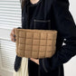 🔥 Solid Color Quilted Clutch – Large Capacity Travel Storage Bag
