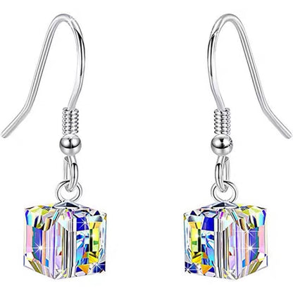 💥Hot Sale🩵Austrian Sugar Cube Crystal Bracelet Necklace Earrings For Women✨