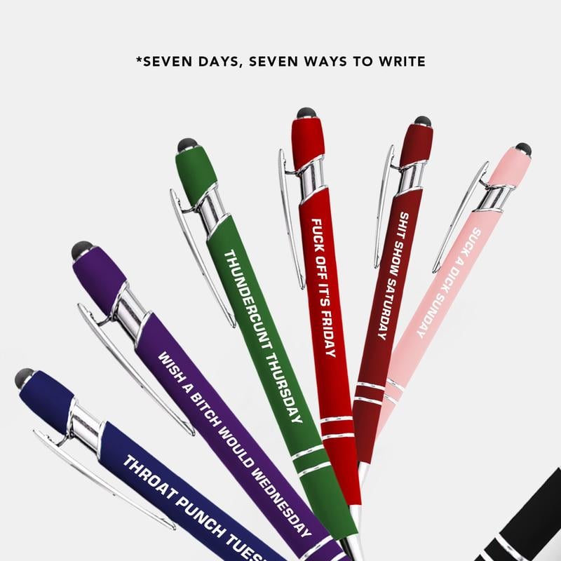 🔥NEW YEAR SALE 49% OFF🔥Funny Stress-Relief Daily Quotes Metal Ballpoint Pen Set 🎁