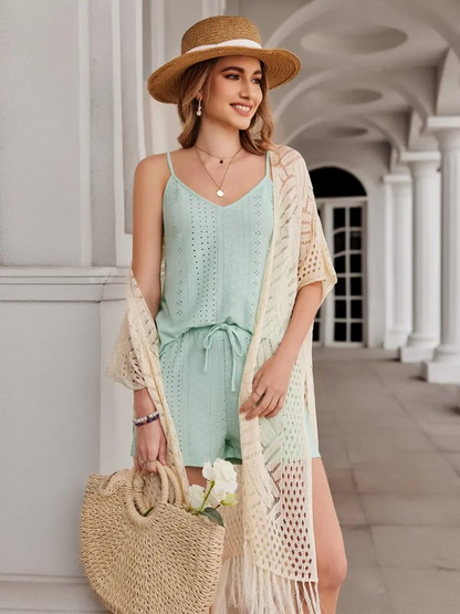 💥Buy 2 Get Free Shipping 😍Women’s Oversized Knit Cardigan – Lightweight Crochet Tassel Kimono for Spring & Summer 🌸