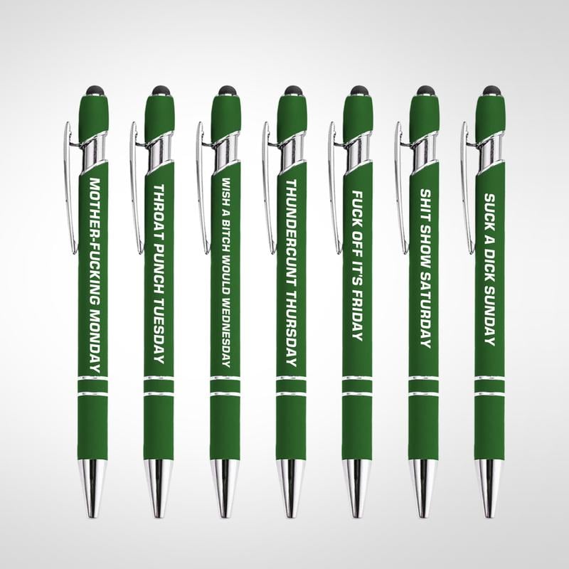 🔥NEW YEAR SALE 49% OFF🔥Funny Stress-Relief Daily Quotes Metal Ballpoint Pen Set 🎁