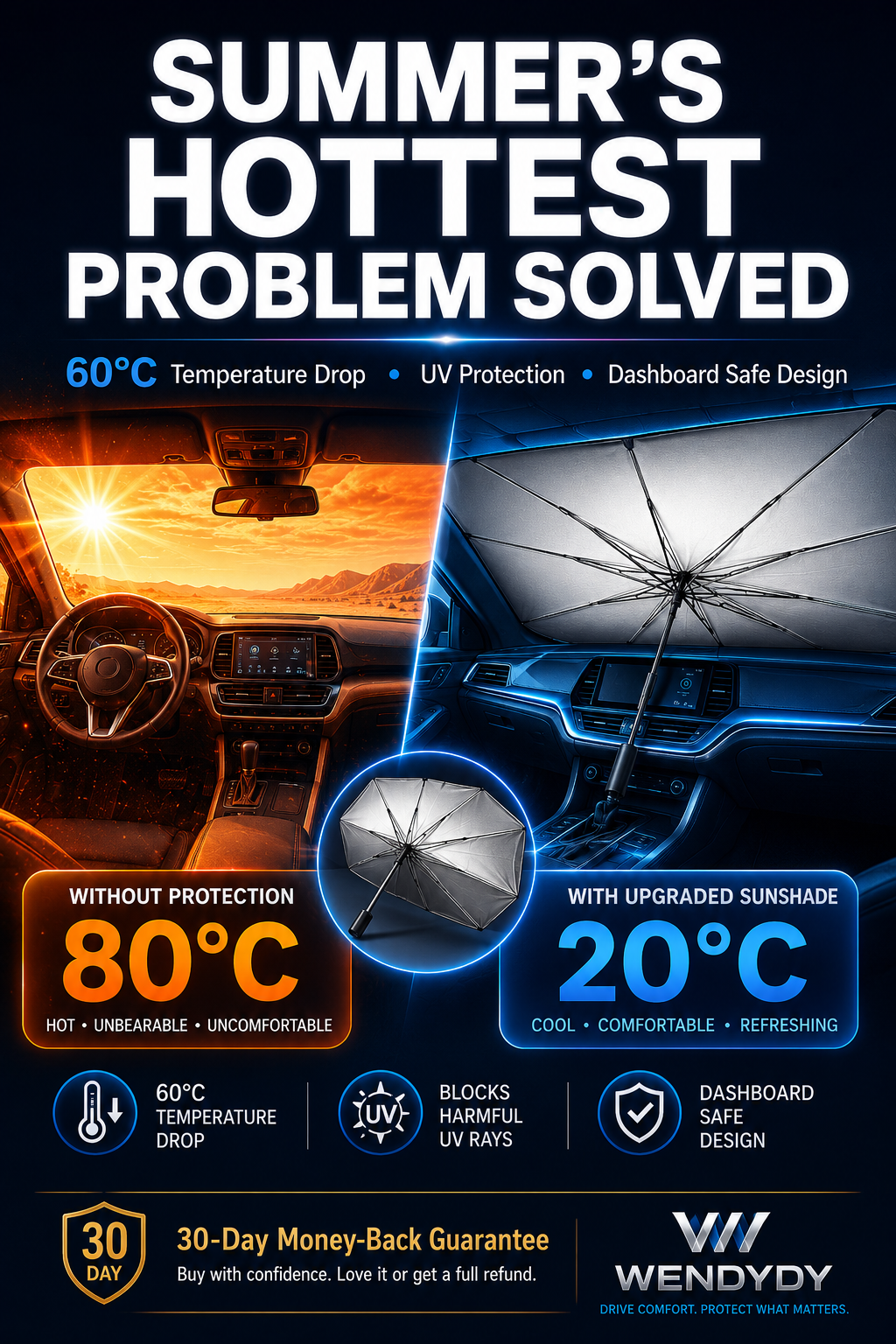 🎁Last Day Promotion 49% OFF🔥 2026 Upgraded Car Windshield Sun Shade Umbrella