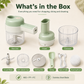 🏆 LIMITED-TIME 50% OFF! 🥕4‑in‑1 Handheld Electric Food Chopper‑ USB Rechargeable Mini Blender with Open Feeding Port, Portable Wireless Processor for Vegetables, Meat & Garlic