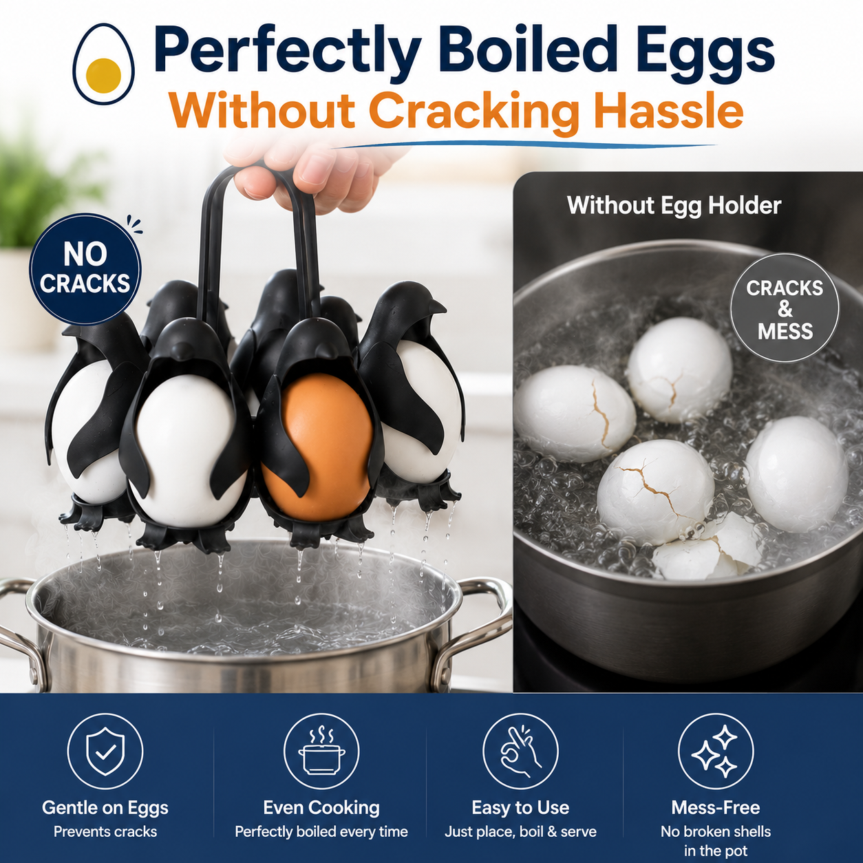💥 BUY 2 GET 1 FREE +75% off! 🥳Penguin Shaped Egg Cooker