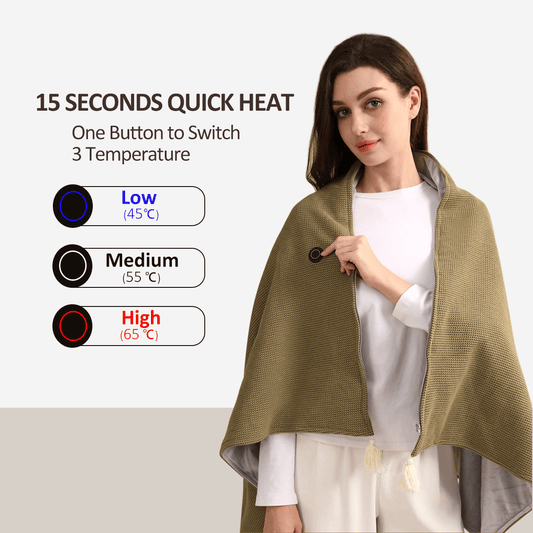☀️Christmas Sale 50% OFF❄️Portable Soft Zipper Electric Heated Blanket Shawl☀️Warm the entire winter