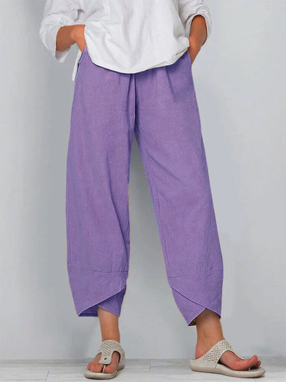 ✨Vintage Asymmetrical Elastic Waist Pockets Pants - Free Shipping