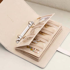 Luxury Portable Leather Jewelry Storage Book | Elegant, Secure & Take It Everywhere.