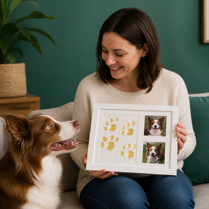 🖼️DIY Pet Paw Print Keepsake Frame Kit – Paw Impression & Photo Display🎨