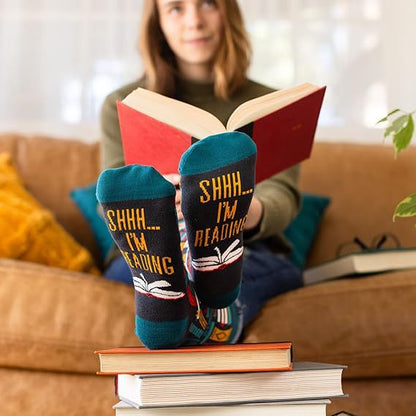 📚Shhh I'm Reading Crew Socks – Gift for Book Lovers - Books Before People🧦
