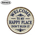 ⏰️Last Day For Free Shipping⌛️Vintage "Happy Place" Metal Sign