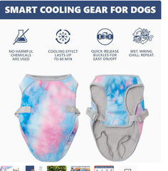 💥Last Day Special Sale 49% OFF👚Tie-Dye Dog Cooling Vest with SPF 50+ UV Protection - Evaporative Cool Summer Harness for Dogs, Breathable & Lightweight, Ideal for Walking & Outdoor Activities