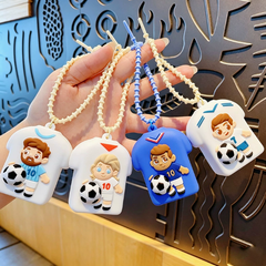 💥 BUY 2 GET 2 FREE + 💞50K+ SOLD!💥⚽Cute Football Player Squishy Keychain, Silicone Stress Relief Toy, Soccer Jersey Bag Charm for Kids & Adults