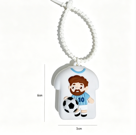 💥 BUY 2 GET 2 FREE + 💞50K+ SOLD!💥⚽Cute Football Player Squishy Keychain, Silicone Stress Relief Toy, Soccer Jersey Bag Charm for Kids & Adults
