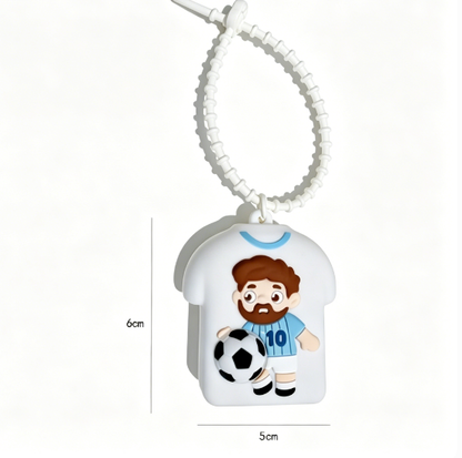 💥 BUY 2 GET 2 FREE + 💞50K+ SOLD!💥⚽Cute Football Player Squishy Keychain, Silicone Stress Relief Toy, Soccer Jersey Bag Charm for Kids & Adults