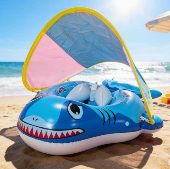 🎁Last Day Promotion 49% OFF🔥Baby Swim Float with Sun Canopy – Inflatable Infant Swimming Ring for Safe Water Fun