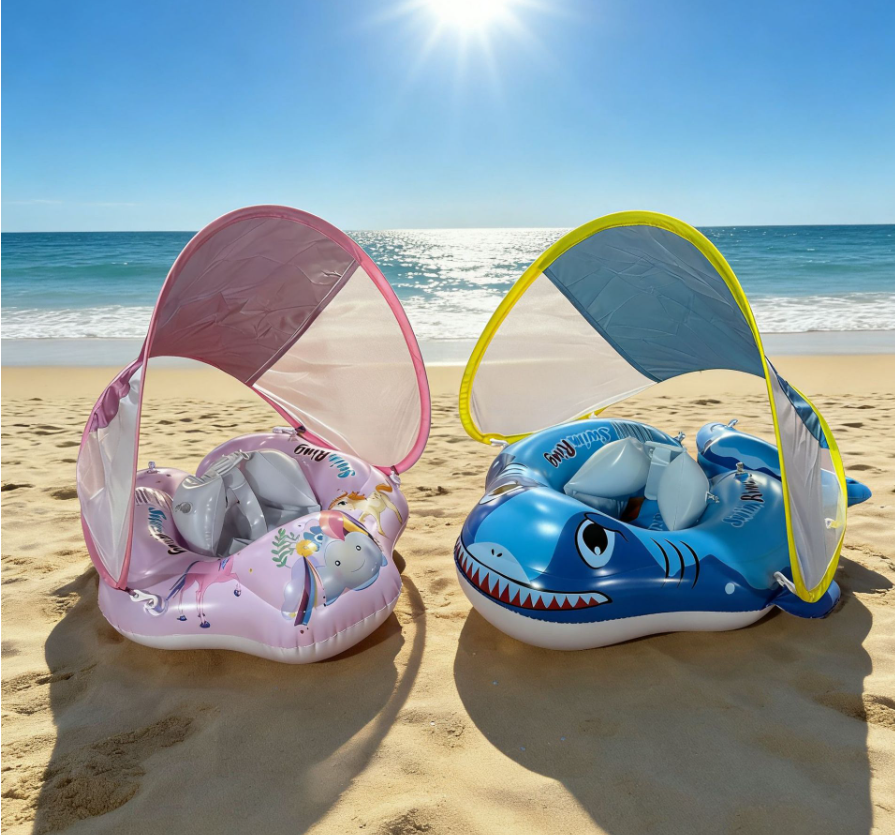 🎁Last Day Promotion 49% OFF🔥Baby Swim Float with Sun Canopy – Inflatable Infant Swimming Ring for Safe Water Fun