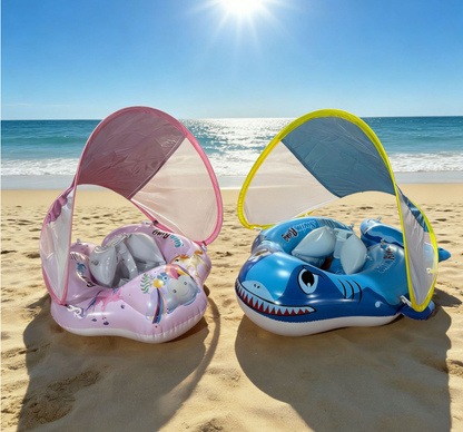 🎁Last Day Promotion 49% OFF🔥Baby Swim Float with Sun Canopy – Inflatable Infant Swimming Ring for Safe Water Fun