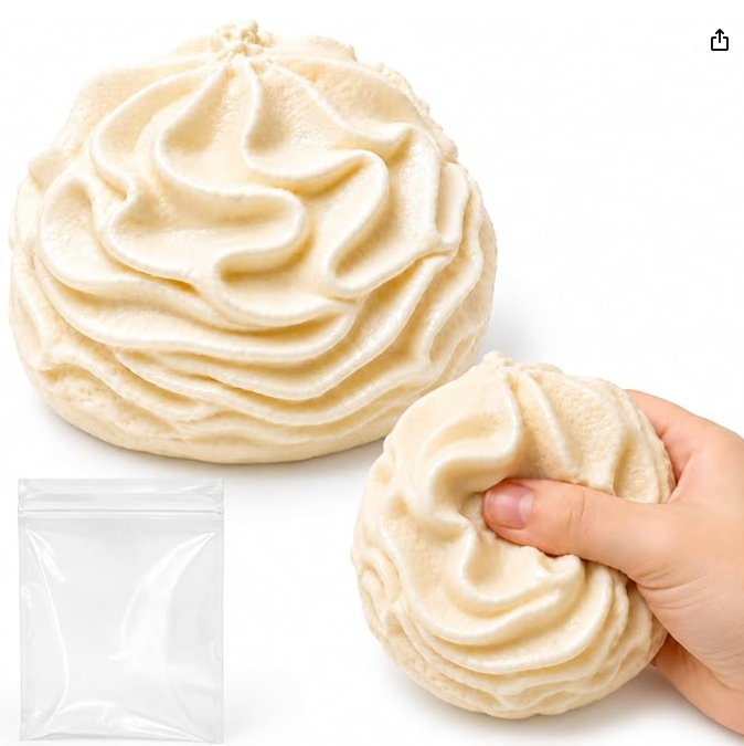 🌸LAST DAY SPECIAL PRICE!!🌸Cream Roll Squishy Toy, Silicone Sticky Cake Squishy, Slow Rise Soft Sensory Squeeze Ball for Stress Relief