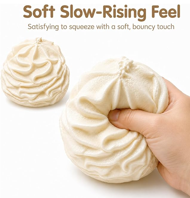🌸LAST DAY SPECIAL PRICE!!🌸Cream Roll Squishy Toy, Silicone Sticky Cake Squishy, Slow Rise Soft Sensory Squeeze Ball for Stress Relief