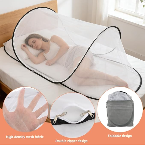 💥Last Day Special Sale 49% OFF👚Pop Up Mosquito Tent | Quick Setup Portable & Foldable Mosquito Net for Bedroom, Camping, Patio (77 * 30 * 23 Inch)