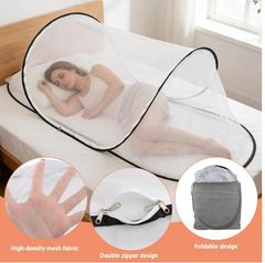 💥Last Day Special Sale 49% OFF👚Pop Up Mosquito Tent | Quick Setup Portable & Foldable Mosquito Net for Bedroom, Camping, Patio (77 * 30 * 23 Inch)