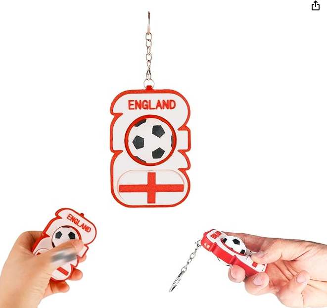 😍2026 NEW SALE-49% OFF😍3D Printed Soccer Fidget Toy, Spinner with Click Keyboard Button & Whistle,All in One Fidget Toy Keychain for Adults Stress Relief