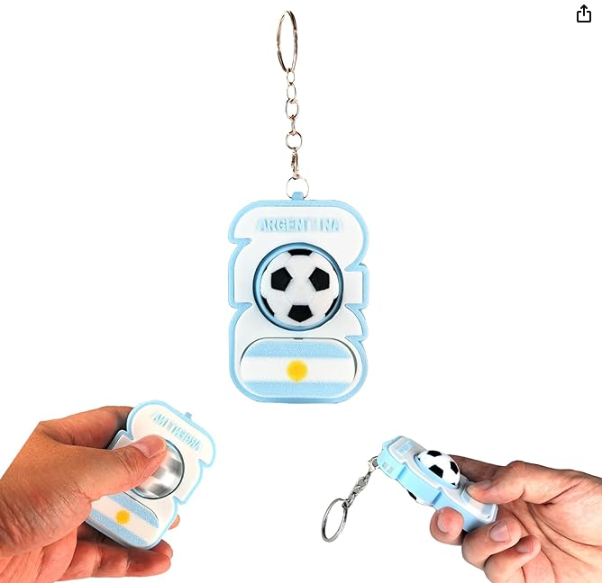 😍2026 NEW SALE-49% OFF😍3D Printed Soccer Fidget Toy, Spinner with Click Keyboard Button & Whistle,All in One Fidget Toy Keychain for Adults Stress Relief