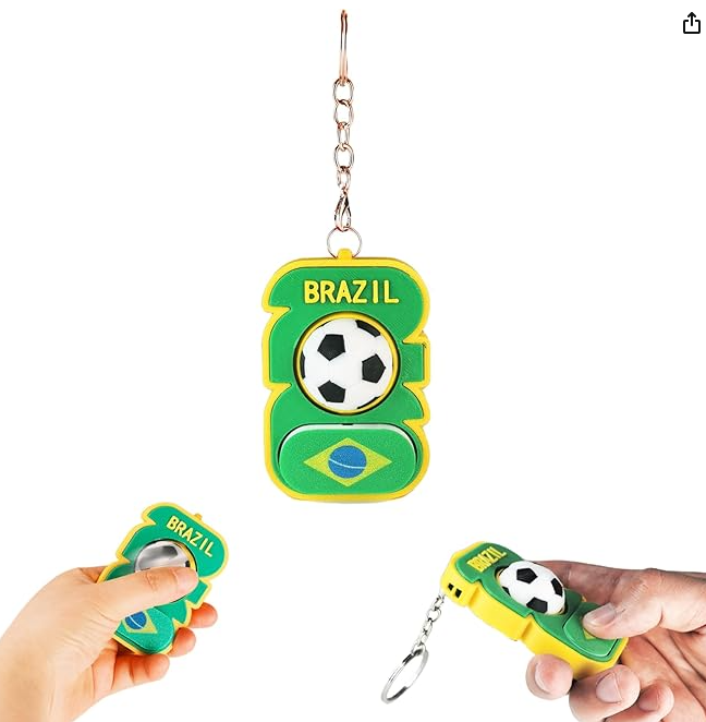 😍2026 NEW SALE-49% OFF😍3D Printed Soccer Fidget Toy, Spinner with Click Keyboard Button & Whistle,All in One Fidget Toy Keychain for Adults Stress Relief