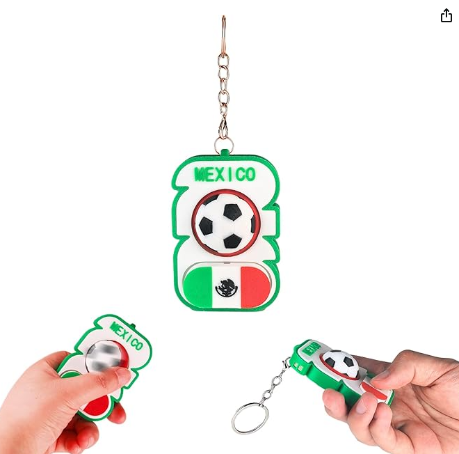 😍2026 NEW SALE-49% OFF😍3D Printed Soccer Fidget Toy, Spinner with Click Keyboard Button & Whistle,All in One Fidget Toy Keychain for Adults Stress Relief