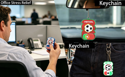 😍2026 NEW SALE-49% OFF😍3D Printed Soccer Fidget Toy, Spinner with Click Keyboard Button & Whistle,All in One Fidget Toy Keychain for Adults Stress Relief
