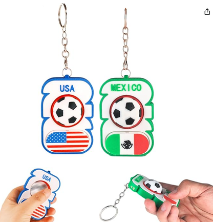 😍2026 NEW SALE-49% OFF😍3D Printed Soccer Fidget Toy, Spinner with Click Keyboard Button & Whistle,All in One Fidget Toy Keychain for Adults Stress Relief