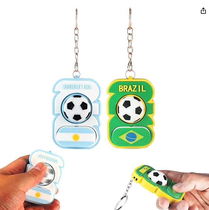 😍2026 NEW SALE-49% OFF😍3D Printed Soccer Fidget Toy, Spinner with Click Keyboard Button & Whistle,All in One Fidget Toy Keychain for Adults Stress Relief