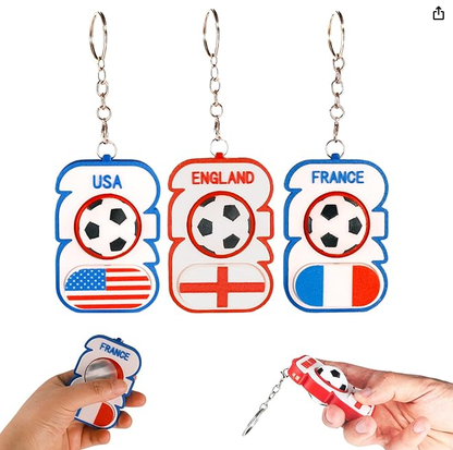 😍2026 NEW SALE-49% OFF😍3D Printed Soccer Fidget Toy, Spinner with Click Keyboard Button & Whistle,All in One Fidget Toy Keychain for Adults Stress Relief