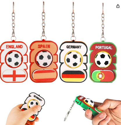 😍2026 NEW SALE-49% OFF😍3D Printed Soccer Fidget Toy, Spinner with Click Keyboard Button & Whistle,All in One Fidget Toy Keychain for Adults Stress Relief