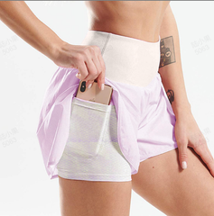🌸LAST DAY SPECIAL PRICE!!🌸Women's 2 in 1 Running Shorts, High Waisted Athletic Workout Shorts with Hidden Phone Pockets, Quick Dry Lightweight Gym Yoga Shorts