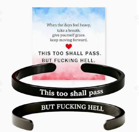 🌸LAST DAY SPECIAL PRICE!!🌸This Too Shall Pass - Hidden Message Inspirational Cuff Bracelet