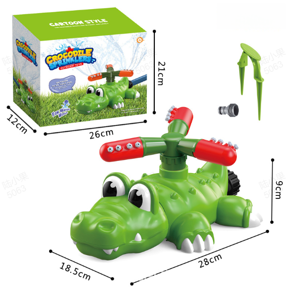 🎁Last Day Promotion 49% OFF🔥Intoypad 4-in-1 Kids Water Sprinklers T Ball Set & Water Ball Toy, Crocodile Baseball Sprinkler for Backyard Outdoor Summer Toys for Boys Girls Outside Yard Water Game Toys for Kids Toddlers Ages 3-8