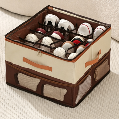 ⏰LIMITED TIME 49% OFF! 👟 Fabric Shoe Organizer Storage Box – Foldable, Large Capacity, Dustproof & Breathable for Closet & Bedroom 🧺✨