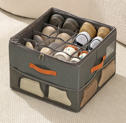 ⏰LIMITED TIME 49% OFF! 👟 Fabric Shoe Organizer Storage Box – Foldable, Large Capacity, Dustproof & Breathable for Closet & Bedroom 🧺✨