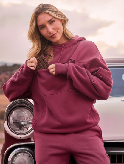 🎁Last Day Promotion 49% OFF🔥Cute Cat In Pocket Graphic Hoodie Oversized Long Sleeve Drawstring Hooded Sweatshirt Casual Kangaroo Pocket Pullover Top
