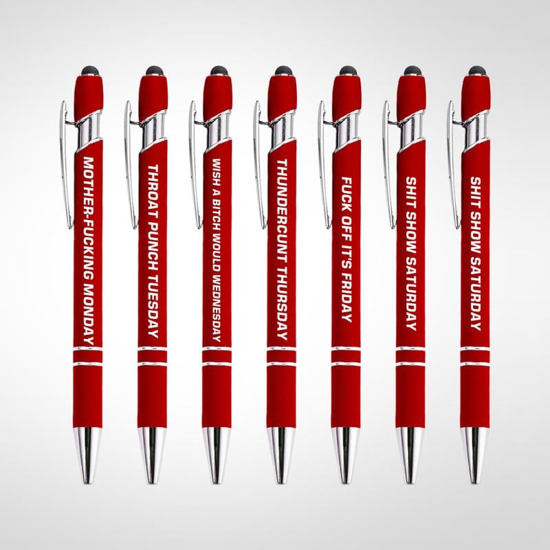 🔥NEW YEAR SALE 49% OFF🔥Funny Stress-Relief Daily Quotes Metal Ballpoint Pen Set 🎁