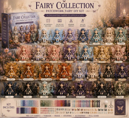 🌸LAST DAY SPECIAL PRICE!!🌸 Flower Fairies Patchwork DIY Kit 🧚‍♀️4 Whimsical Fairy Dolls Sewing Kit